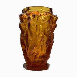 Bacchantes Vase in Frosted Glass by Lalique