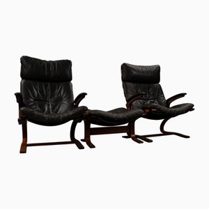 Set de Chaises et Ottomane Siesta par Ingmar Relling pour Westnofa, Norway, 1960s Set de 3