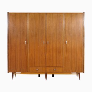 Armadio Mid-Century moderno a quattro ante in teak, anni '60