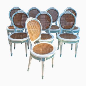 Antique Louis XVI Chairs, 1780, Set of 8