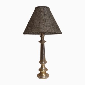 Vintage Metal Table Lamp with Glass Bead Shade, 1970s