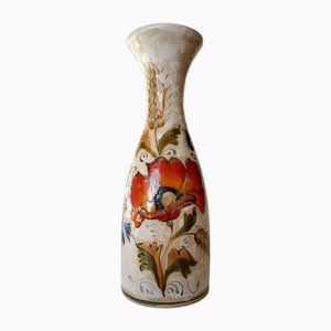 Jarrón de cerámica con motivo floral de Elio Schiavon, Italia, años 90, 1996