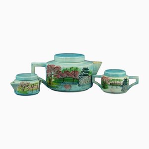 Vintage Art Deco Ceramic Tea Servoce, 1920s, Set of 3