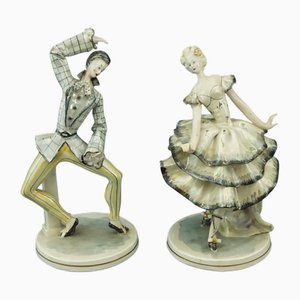 20th Century Ceramic Dancers by Toni Moretto for Palladio, Italy, Early 20th Century, Set of 2