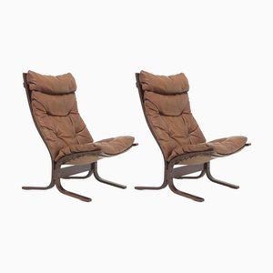 Vintage High-Back Siesta Chairs by Ingmar Relling for Westnofa Norway, 1960s, Set of 2
