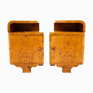 Mid-20th Century Art Deco Nachttische, Polen, 1950er, 2er Set