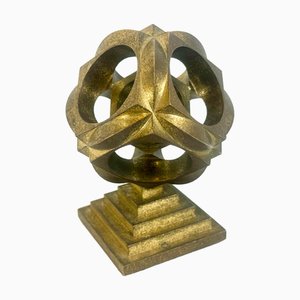 Geometrischer Mid-Century Modern Briefbeschwerer aus Bronze, 1970er