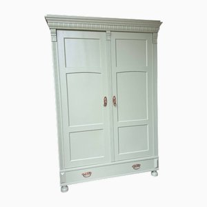 Antique Painted Green Wooden Wardrobe