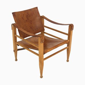 Safari Sessel aus Leder von Aage Bruun & Son, Dänemark, 1960er