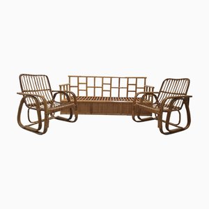 Vintage Wohnzimmer Set aus Bambus von Vivai Del Sud, 1960er, 3er Set