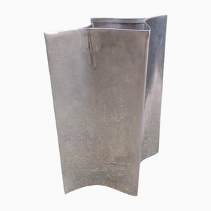 Vintage Vase in Aluminum, 1980s