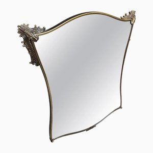 Mid-Century Modern Brass Italian Wall Mirror, 1950s