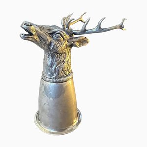 Silver Plated Barware Stags Head Stirrup Cup from Gucci, 1980s