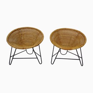 Deutsche Mid-Century Stühle aus Bambus, 1960er, 2er Set