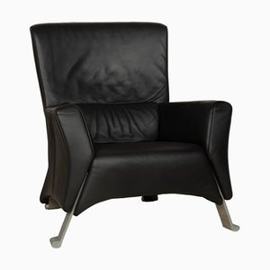 322 Leather Armchair in Black Anthracite from Rolf Benz