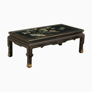 Antique 20th Century Coffee Table Lacquered Wood Decorations