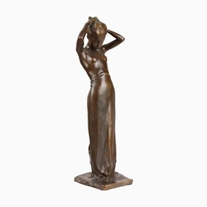 Pavel Trubetskoy, Skulptur eines Mädchens, 20. Jh., Bronze