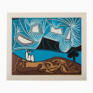 Pablo Picasso, Bacchanal in the Starry Sky, Linocut, 1962