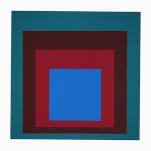 Josef Albers, Homage to the Square, Protected Blue, 1971, Original Silkscreen Print