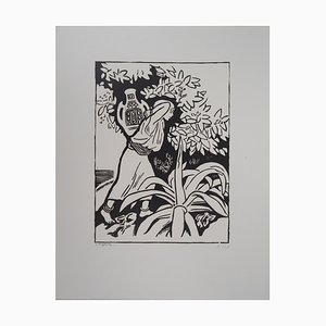 Jules Migonney, Kabyle Woman, Original Woodcut, 1923