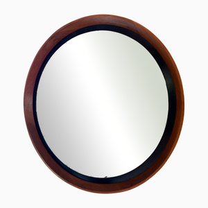 Vintage Danish Round Mirror in Teak, 1960