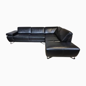 Ibiza Corner Sofa in Black Leather from Belform