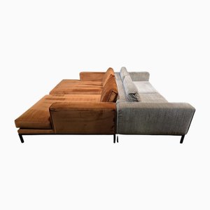 Sofa mit Fußhocker aus Stoff von DMF Rembrandt, 2er Set