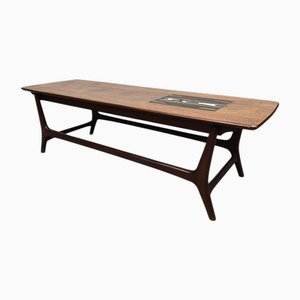 Table Basse Ravelli Vintage en Carreaux et Teck par Louis Van Teeffelen pour Webe, 1960s