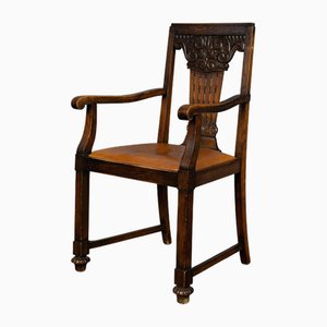 Vintage Armchair in Leather and Oak