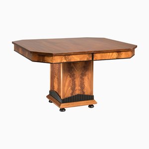 Art Deco Wood Squared Extendable Table, 1930s