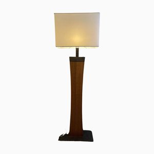 Vintage Wood and Iron Floor Lamps, 1970s, Set of 2