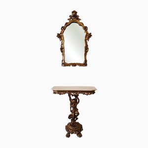 20th Century Console with Mirror