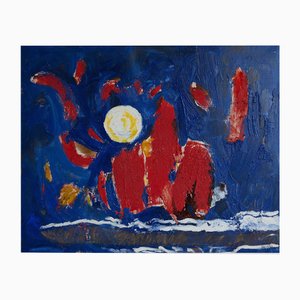 Isabel Serrahima, Moonlit Seascape, Oil Painting
