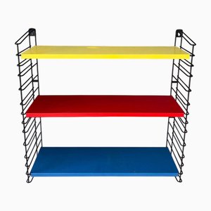 Libreria Tomado vintage gialla, rossa e blu di Kajsa & Nils Nisse Strinning