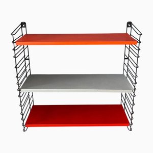 Libreria modulare Tomado vintage arancione, rossa e grigia di Kajsa & Nils Nisse Strinning