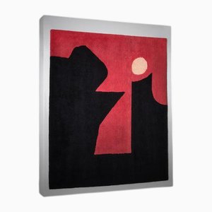 Artist Tapestry in Red and White by Ewald Kröner, 1970s