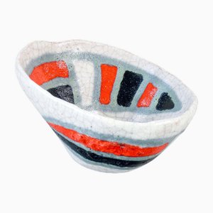 Cuenco de cerámica pintada de Guido Gambone, años 50