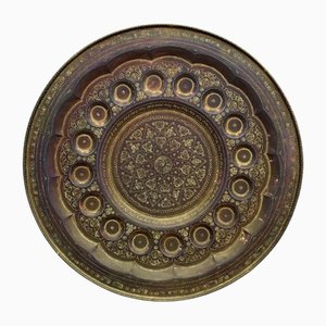 Bandeja de té oriental de cobre, siglo XX