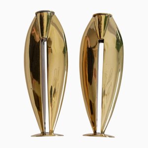 Vintage Brass Candleholders, 1970s, Set of 2