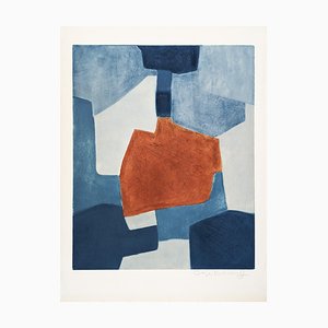 Serge Poliakoff, Composition in Blue and Red XXXI, 1967, Etching