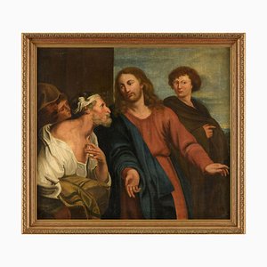 Ecole d'Artiste Italienne, Le Christ au Temple, 17ème Siècle, Huile sur Toile