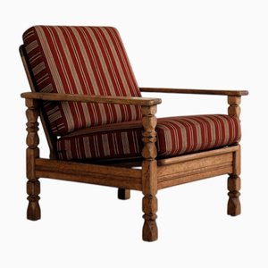 Brutalistischer Vintage Sessel aus Eiche, 1960er