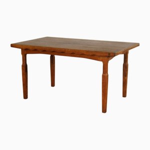 Brutalist Dining Table in Oak by Henning Kjærnulf, 1960s