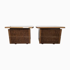 Nachttische aus Nussholz von Afra & Tobia Scarpa, 1980, 2er Set