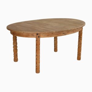 Brutalist Extendable Dining Table in Oak by Henning Kjærnulf, 1960s