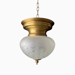 Plafonnier Vintage en Verre, 1960s