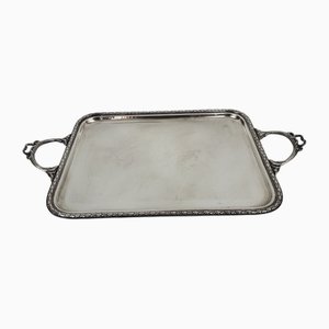 Silbernes Metall Tablett im Louis XVI Stil, 1890er