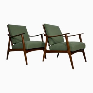 Mid-Century Walnut Armchairs, 1960s, Set of 2