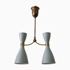 Mid-Century Modern Two-Armed Diabolo Pendant Lamp, Italy, 1950s