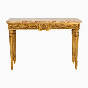 Table Console 18ème Siècle en Bois Doré, Italie